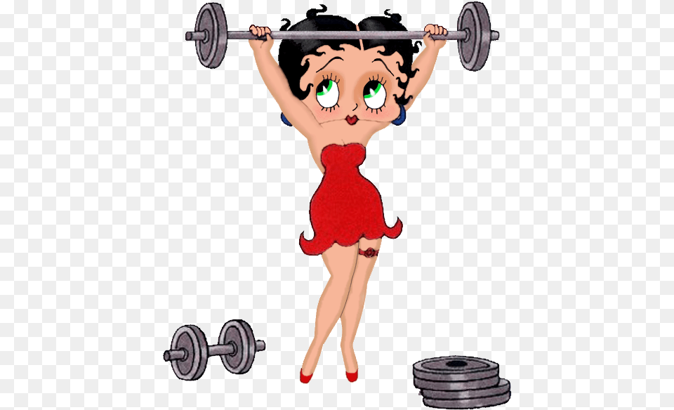 Weight Lifting Love Cartoon, Child, Female, Person, Girl Png Image