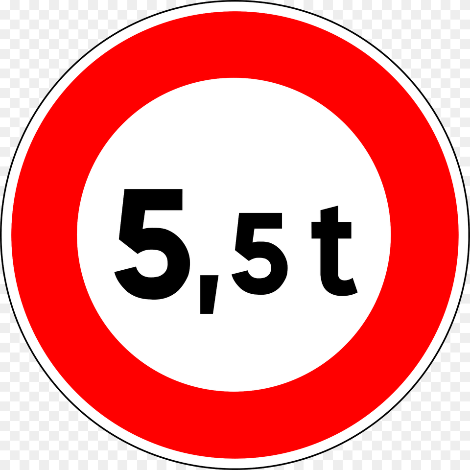 Weight Limit 55 Tonnes Clipart, Sign, Symbol, Road Sign Png Image