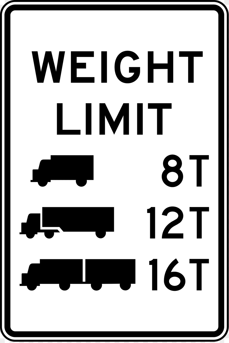 Weight Limit With Truck Symbols Clipart, Sign, Symbol, Road Sign, Machine Free Png