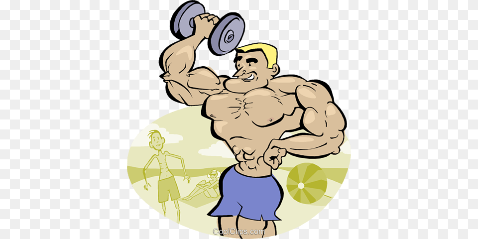 Weightlifter Muscleman Macho Man Royalty Vector Clip Art, Baby, Person, Face, Head Free Png Download