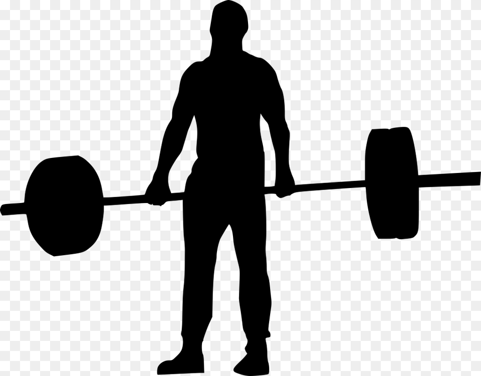 Weightlifter Silhouette At Getdrawings Powerlifting, Gray Free Png Download