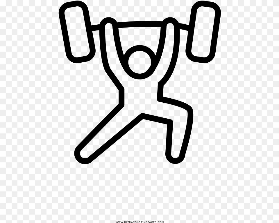 Weightlifting Coloring, Gray Png