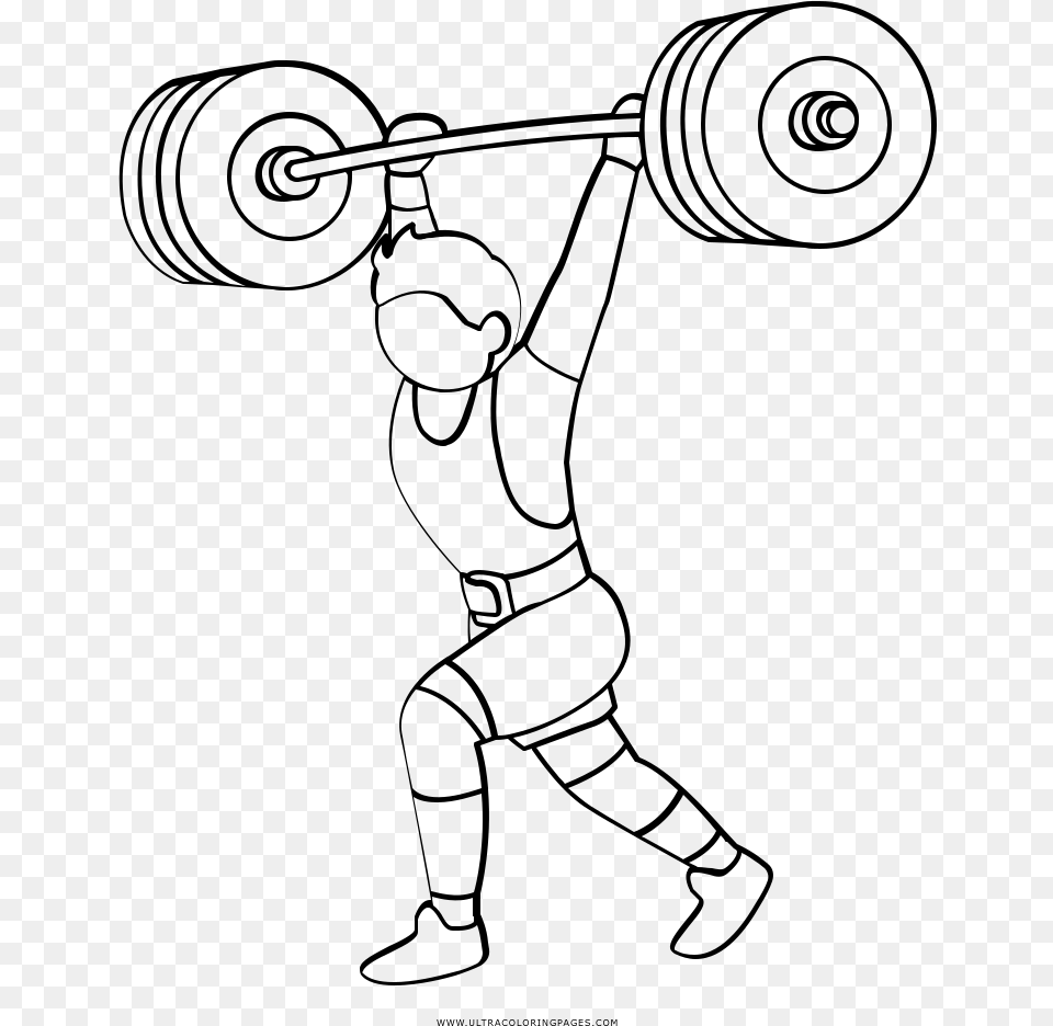 Weightlifting Coloring, Gray Free Png Download