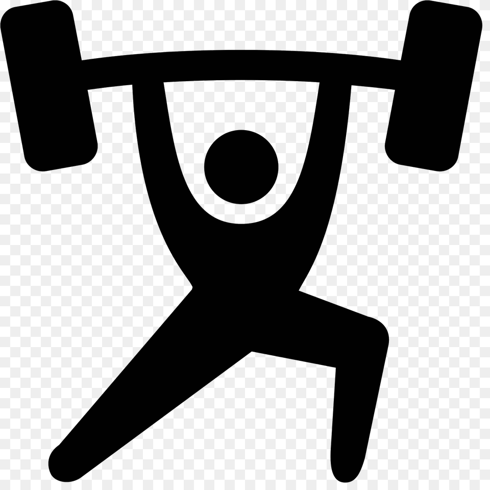 Weightlifting Icon, Gray Free Transparent Png