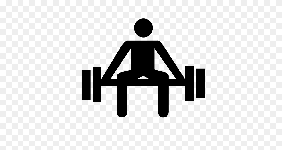 Weightlifting People Gym Icon With And Vector Format, Gray Png