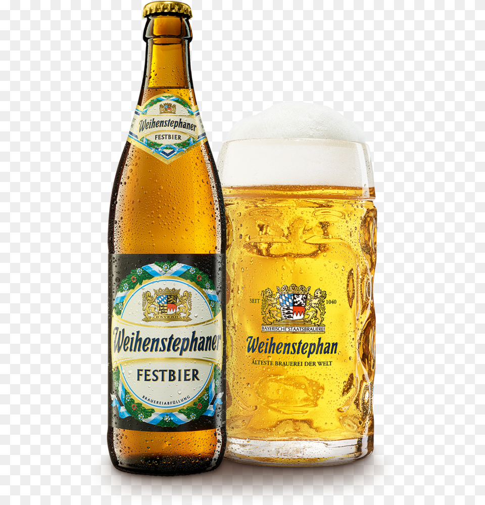 Weihenstephaner Festbier, Alcohol, Beer, Beverage, Glass Png Image