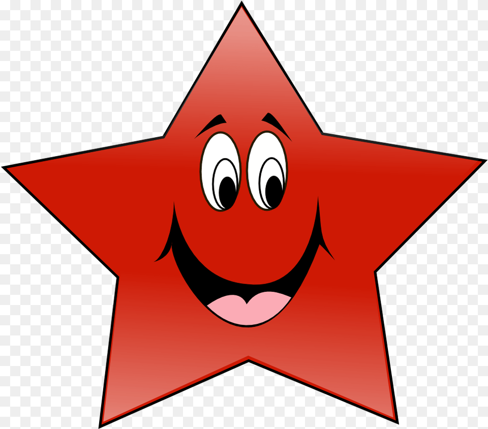 Weird Face Happy Red Star Clipart Vippng Happy Red Star Clipart, Symbol, Star Symbol, Person Free Png