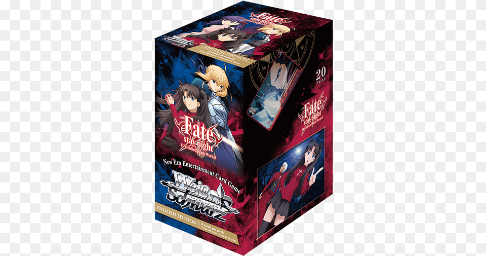 Weiss Schwarz Fatestay Night Booster Box English, Adult, Book, Female, Person Png Image