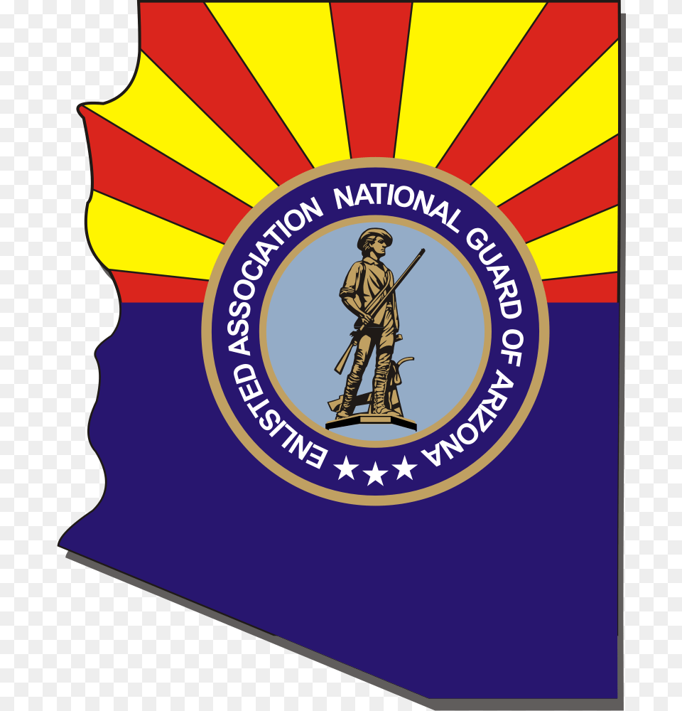 Welcome Az Enlisted Association Members Arizona National Guard Logo, Person, People, Adult, Man Png Image