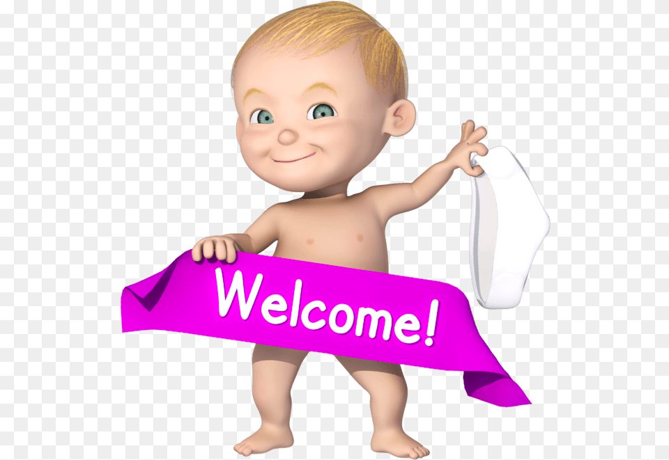 Welcome Baby Cartoon Character Cartoon, Person, Face, Head, Doll Png