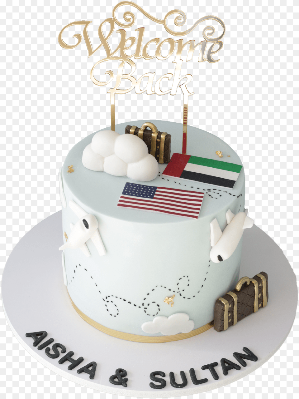 Welcome Back Cake Usa To Uae Birthday Cake Full, Birthday Cake, Cream, Dessert, Food Png Image