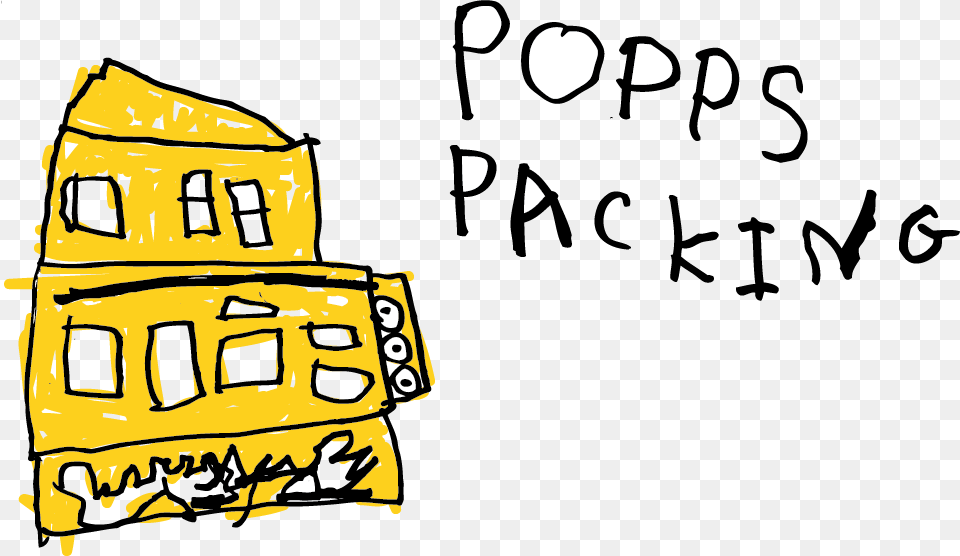 Welcome Back Popps Packing, Text, Bulldozer, Machine, Art Png Image