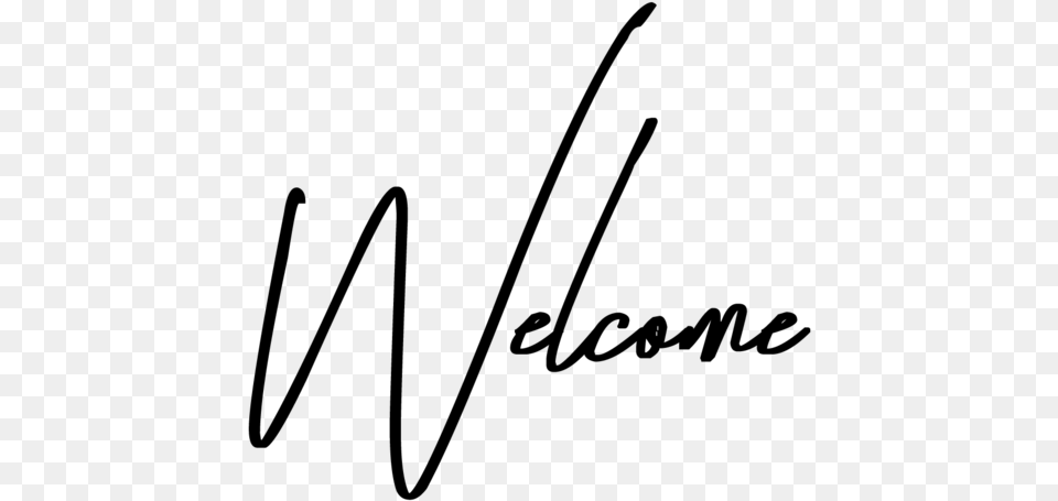 Welcome Calligraphy, Gray Png