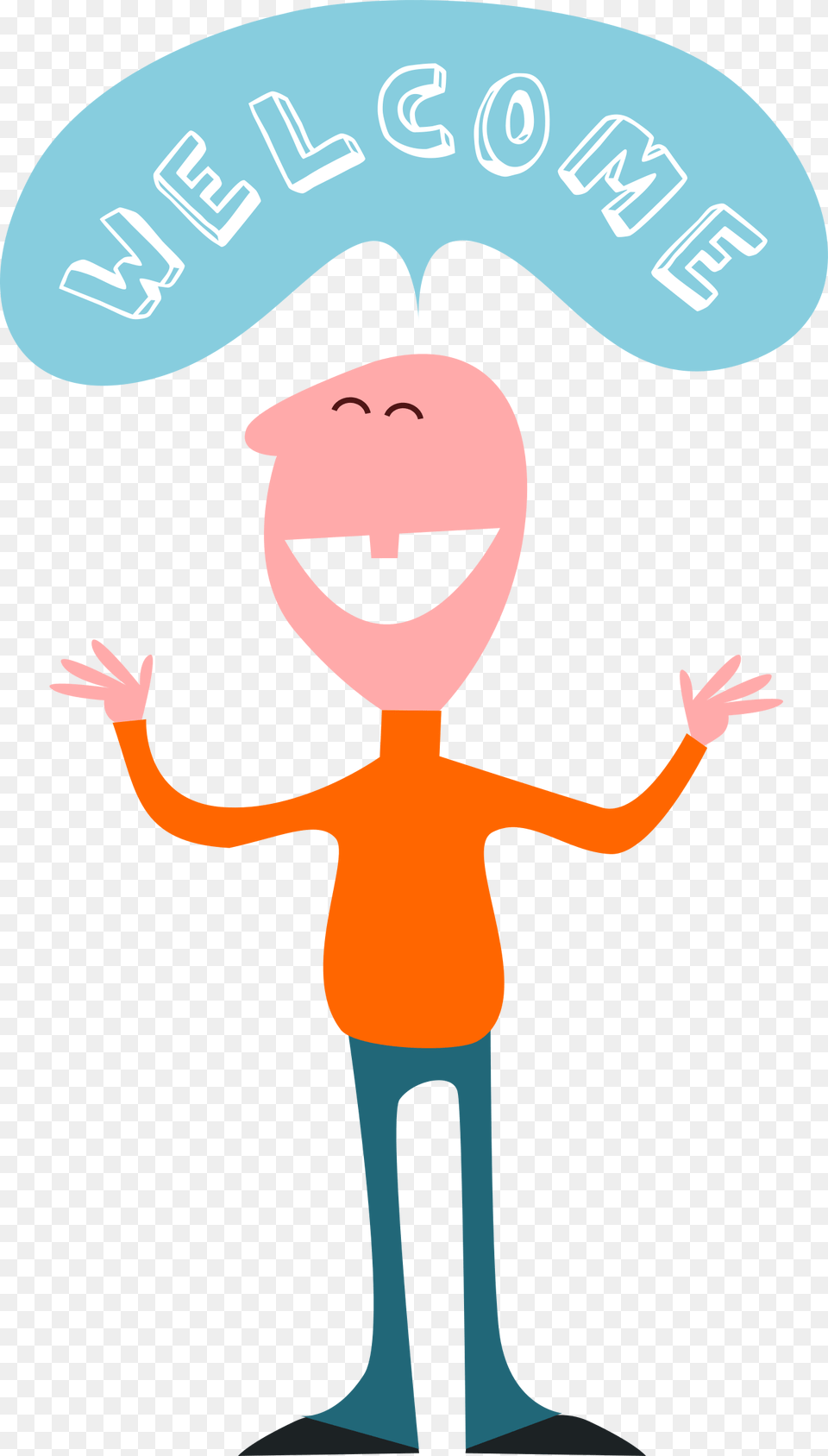 Welcome Clipart, Person, Cartoon, Face, Head Png Image