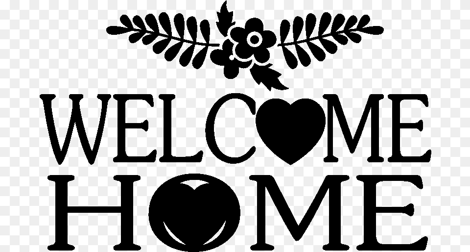 Welcome Home Sticker, Gray Free Transparent Png