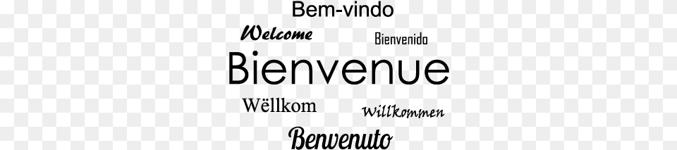 Welcome In Different Languages Decal Bienvenue En Plusieurs Langues, Gray Free Png