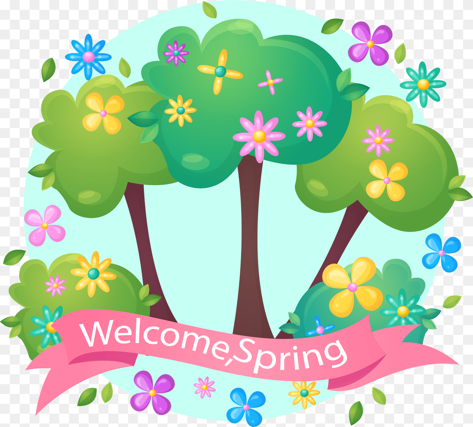 Welcome Spring Image Clipart Graphic Royalty Pink Welcome Spring Clipart, Art, Pattern, Floral Design, Graphics Free Png
