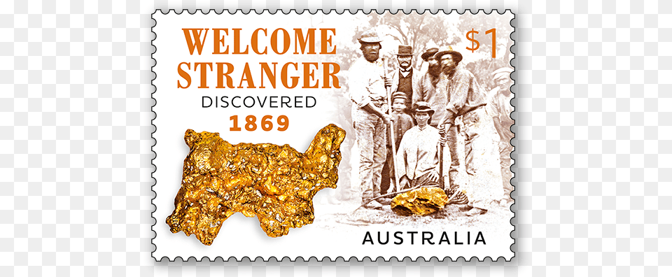 Welcome Stranger Australia Post Welcome Stranger Gold Nugget, Adult, Male, Man, Person Png Image