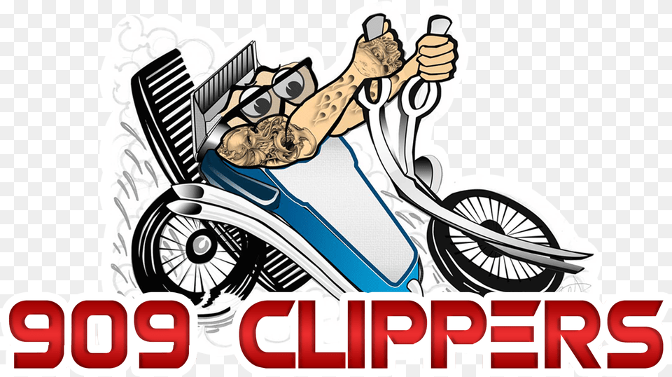 Welcome To 909 Clippers Barber Shop Best Logo For Barber Shop, Machine, Wheel, Motorcycle, Transportation Free Transparent Png