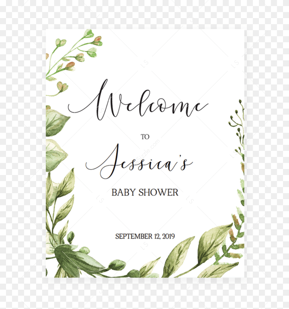 Welcome To Baby Shower Sign Editable Pdf Template Green Mom Osa Bar Sign Printable Envelope, Greeting Card, Mail, Herbal Free Transparent Png