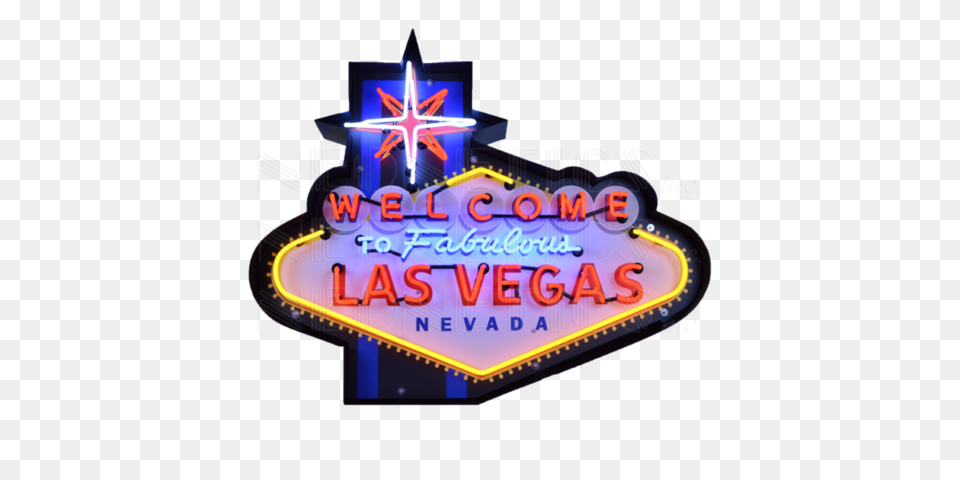 Welcome To Fabulous Las Vegas Neon Sign In Shaped Steel Can Neon, Light, Birthday Cake, Cake, Cream Free Transparent Png