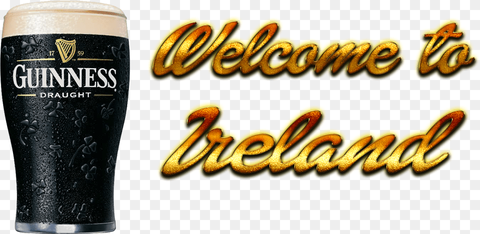 Welcome To Ireland Welcome To Ireland Guinness, Alcohol, Beer, Beverage, Glass Free Png Download