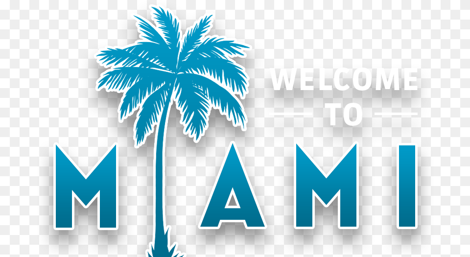 Welcome To Miami Coconut Tree Silhouette, Palm Tree, Plant, Summer, Outdoors Png Image