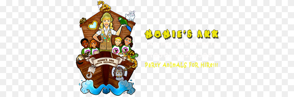 Welcome To Nonieu0027s Ark Animal Encounters Cartoon, Book, Comics, Publication, Bird Png