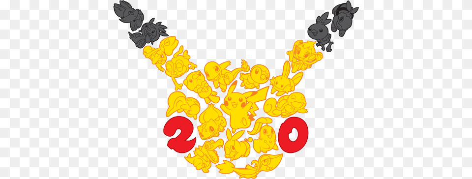 Welcome To Pokemon Of The Day Since It39s The 20th Anniversary Pokemon 20 Anniversary, Art, Graphics, Pattern, Floral Design Free Png Download