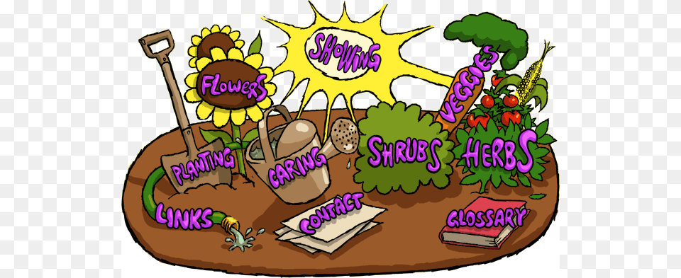 Welcome To The Kids Valley Garden A Gardening Resource Gardening Images For Kids, Book, Comics, Publication, Purple Free Png