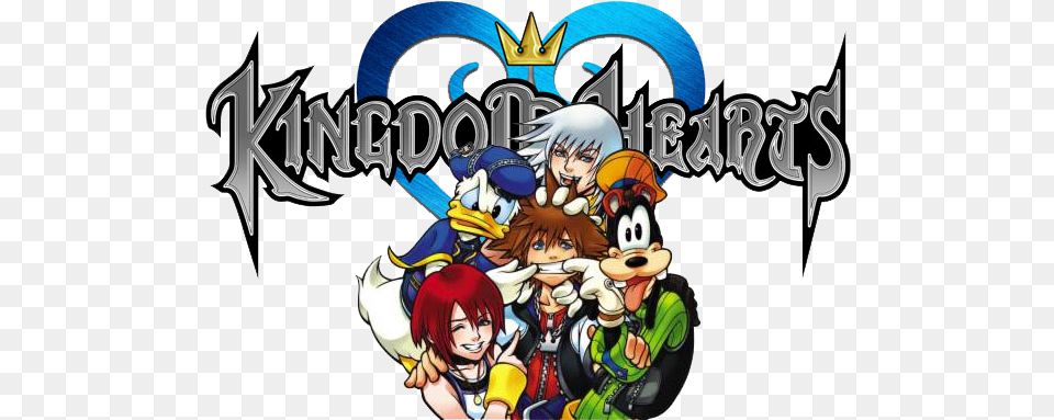 Welcome To The Kingdom Hearts Thread Kingdom Hearts Widescreen Wallpaper Sora Riku And Kairi, Book, Comics, Publication, Adult Free Png