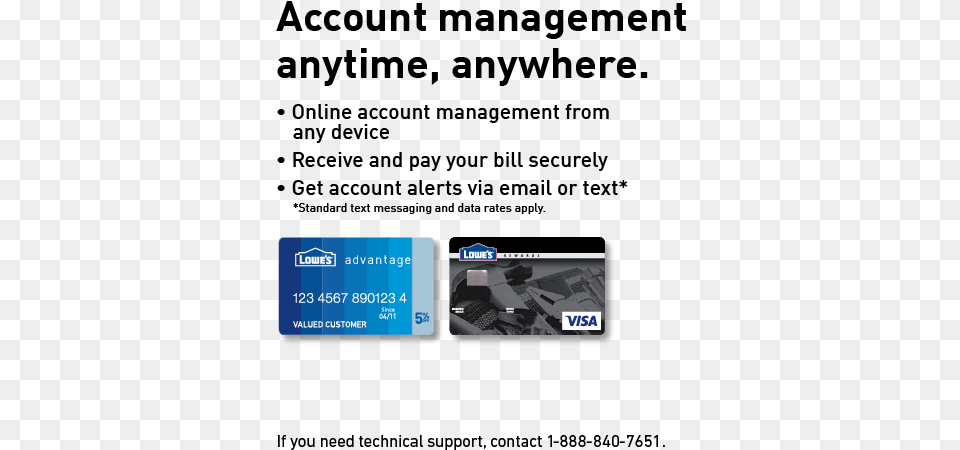 Welcome To The Lowe39s Credit Online Account Management Credit Card, Text, Credit Card Free Png Download