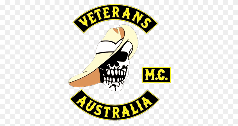 Welcome Veterans M C Australia, Clothing, Hat, Logo, Person Png