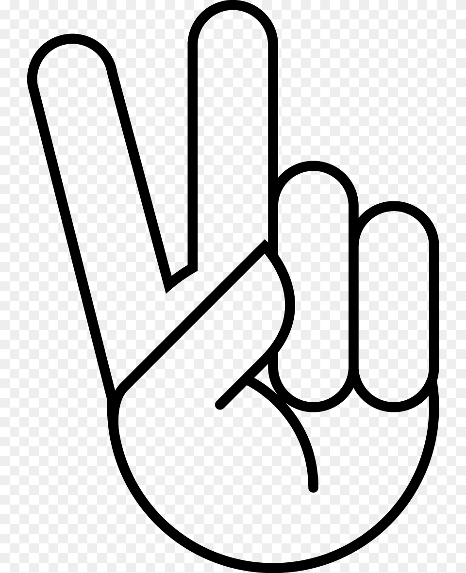 Welcomebooklet Peacesign Line Art, Gray Free Png