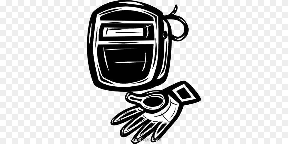 Welding Equipment Royalty Free Vector Clip Art Illustration, Clothing, Glove, Smoke Pipe, Electronics Png