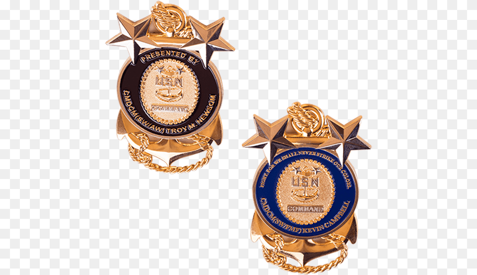 Well Designed Security Badgecustom 3d Usn Challenge Badge, Gold, Logo, Symbol, Bottle Png