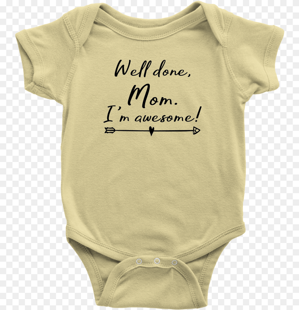 Well Done Mom I M Awesome Funny Baby Bodysuit Baby Shark Birthday Suit Baby, Clothing, T-shirt, Undershirt, Knitwear Png Image