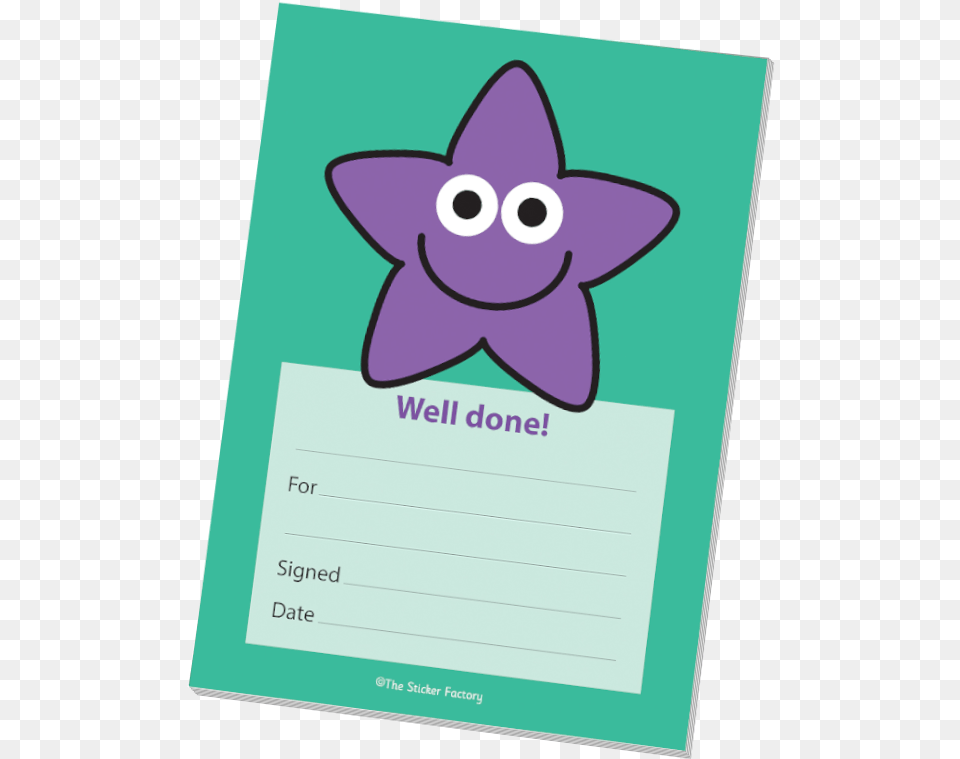 Well Done Purple Star Praise Pad, Page, Text, Advertisement, Poster Free Transparent Png