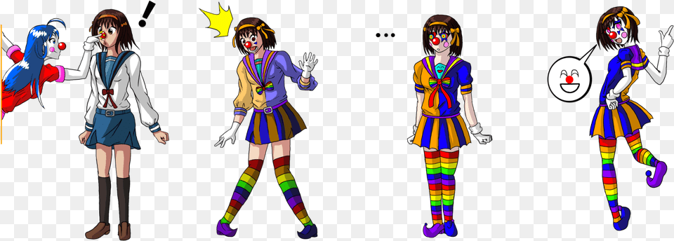 Well Everyone Seemed To Like Yesterday39s Haruhi Clown Clown Tf, Book, Comics, Publication, Female Free Transparent Png