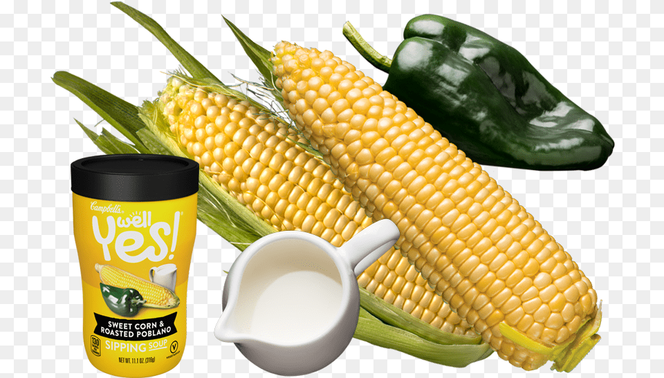 Well Yes Sweet Corn Amp Roasted Pablano Sipping Soup Well Yes Sipping Soup, Food, Produce, Grain, Plant Png