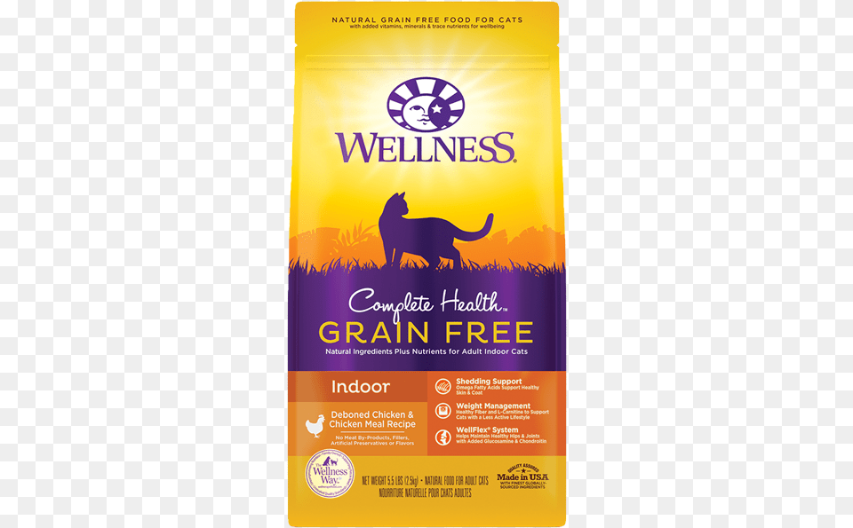Wellness Complete Health Grain Indoor Chicken Wellness Grain Cat Food, Advertisement, Poster, Animal, Canine Free Transparent Png