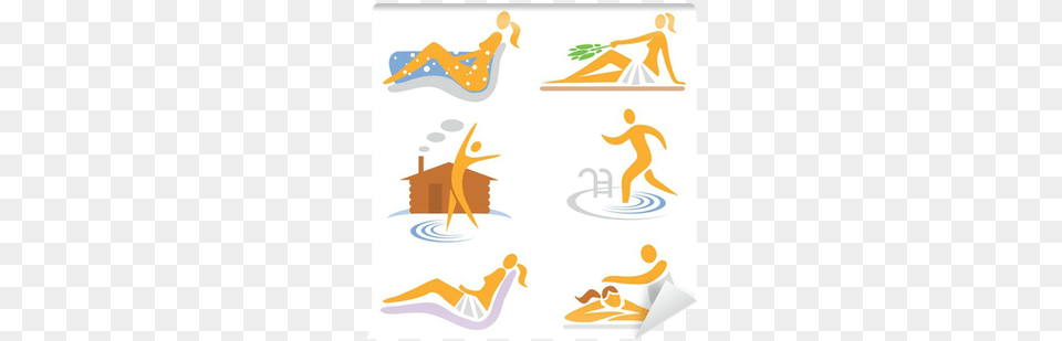 Wellness Sauna Spa Massage Icons Wall Mural Pixers Massazh Klipart Vektor, Art, Graphics, Baby, Person Png
