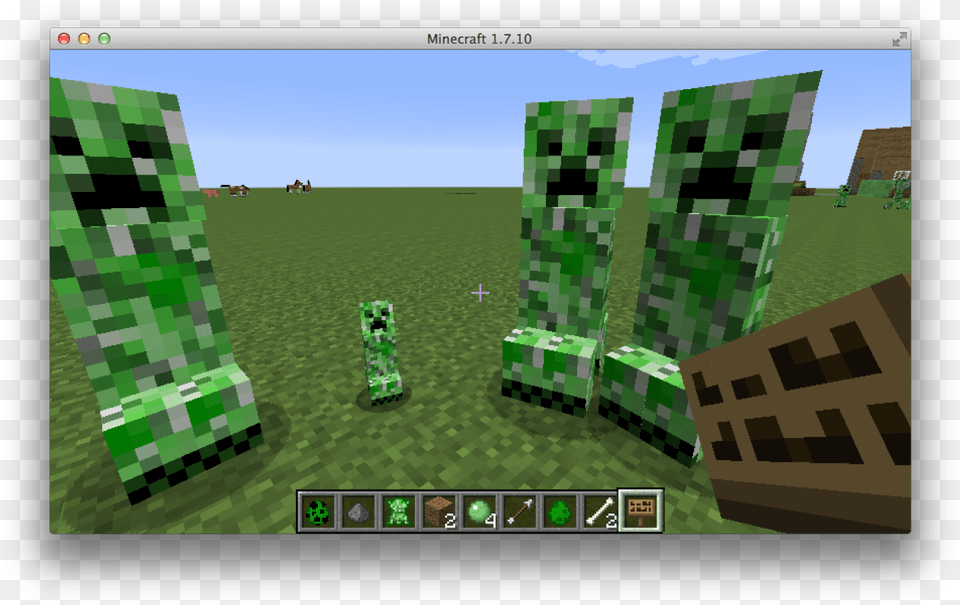 Welp Heres A Teeny Tiny Creeper For Y All Minecraft Creeper, Green, Grass, Plant, City Free Png Download