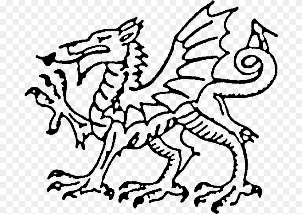 Welsh Dragon, Gray Png Image