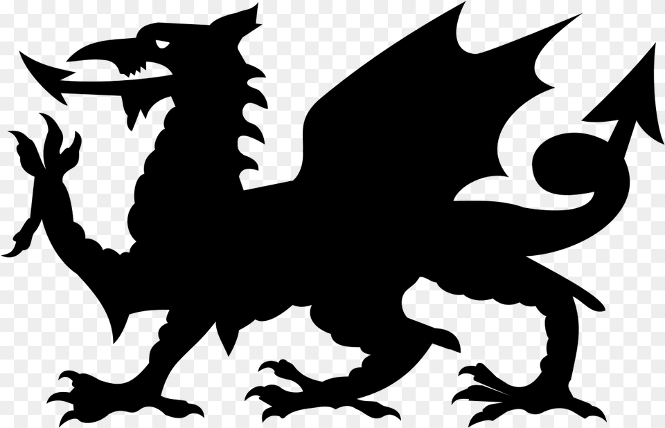 Welsh Flag Black And White, Gray Free Png Download