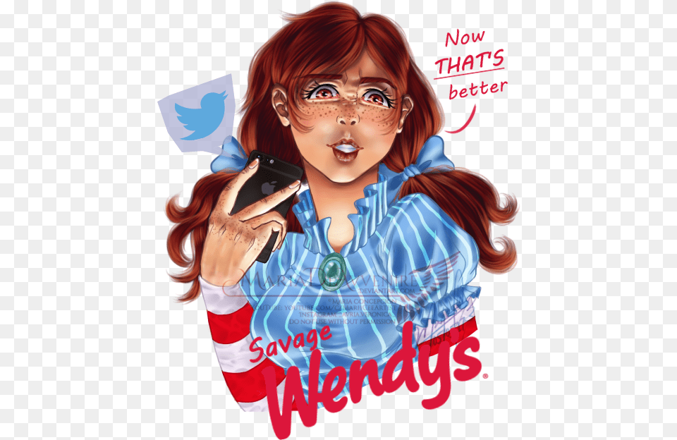 Wendys Transparent Wendys Girl With Glasses, Publication, Book, Comics, Adult Free Png Download