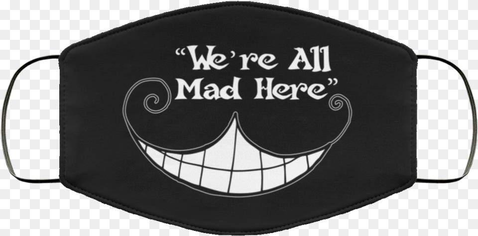 Were All Mad Here Cheshire Cat Smile Face Mask Crest, Accessories, Bag, Handbag Free Transparent Png
