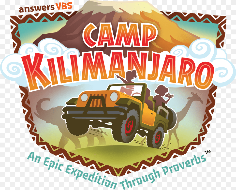 Were Heading To Camp Kilimanjaro, Advertisement, Poster, Bulldozer, Machine Free Png