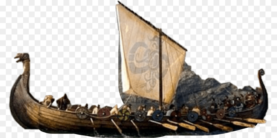 Were The Viking Vikings On Lthe Ship, Boat, Sailboat, Transportation, Vehicle Png Image