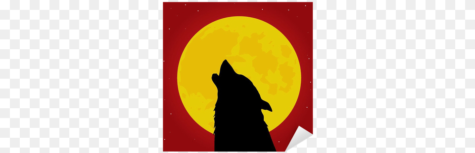 Werewolf Howls In Front Of The Moon Vector Sticker Werewolf, Silhouette, Nature, Outdoors, Sky Free Png